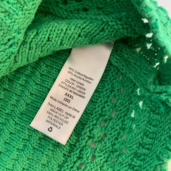 Scoop Green Cropped Knit Top Size 3XL - Picture 8 of 8